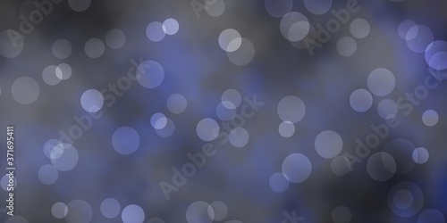 Dark BLUE vector layout with circle shapes. Abstract colorful disks on simple gradient background. Pattern for booklets, leaflets.