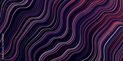Dark Pink, Blue vector pattern with curves. Abstract illustration with bandy gradient lines. Best design for your posters, banners.