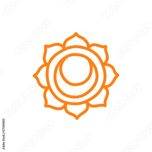 chakra svadhisthana doodle icon, vector color illustration