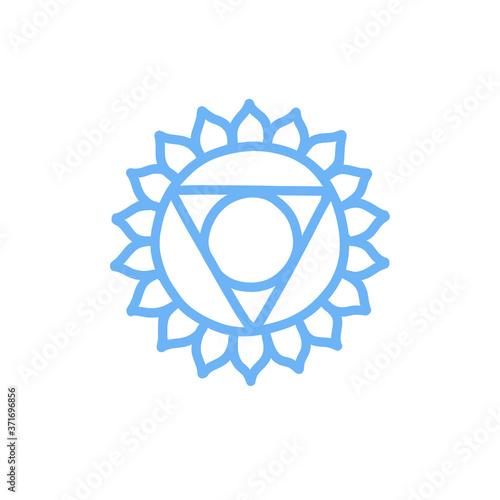 chakra vishuddha doodle icon, vector color illustration photo