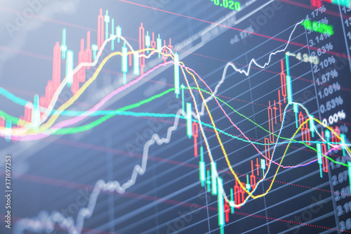 Stock market stock securities trading data analysis, trading data background