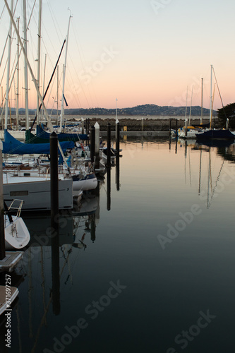 boats at sunset