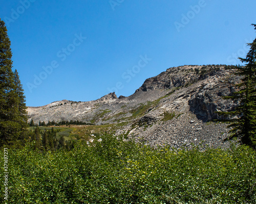 mountain landscape with blue sky
