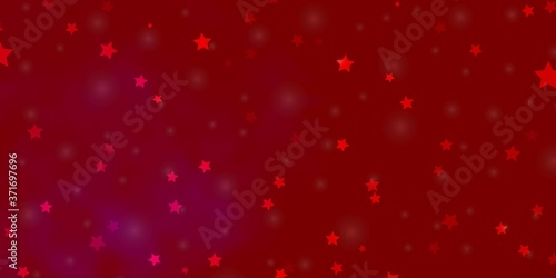 Light Pink, Red vector template with neon stars. Colorful illustration in abstract style with gradient stars. Best design for your ad, poster, banner.
