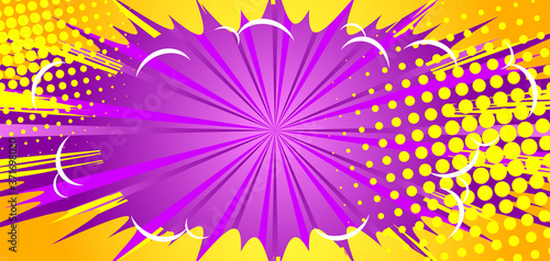 Comic book background. Abstract cartoon explosion design illustration. Vector comics banner backdrop.