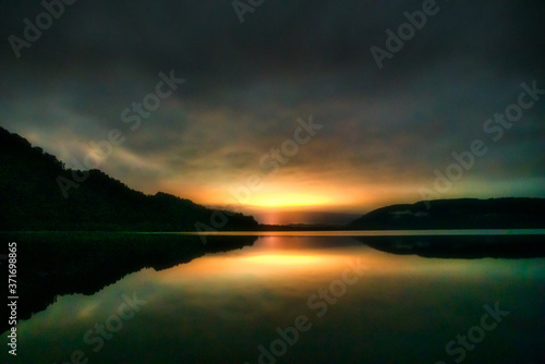 Lake Mapourika at the tail end of an Aurora display  after the shafts of light stopped 