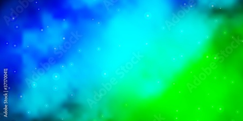 Light Blue  Green vector pattern with abstract stars. Shining colorful illustration with small and big stars. Pattern for websites  landing pages.