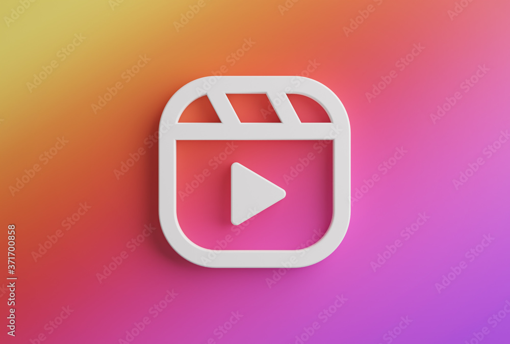 Reels Instagram Logo. New Feature Social Media App 3D Rendering  Stock-Illustration | Adobe Stock