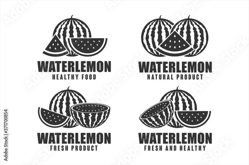 Watermelon healthy food vector designn logo collection