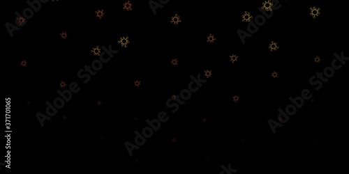 Dark green, yellow vector template with flu signs.