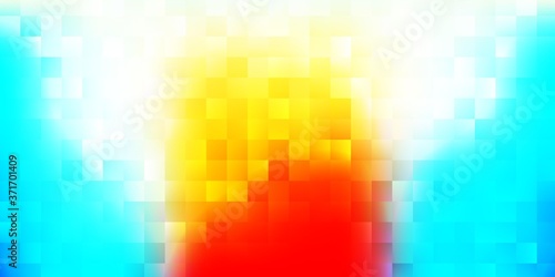 Light blue, yellow vector background with rectangles.