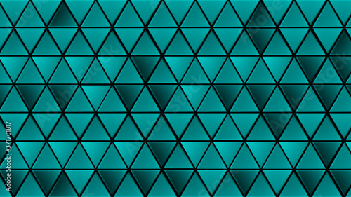 Green and blue geometric triangles abstract background. Mosaic template for your design