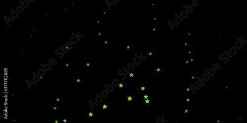 Dark Green vector template with neon stars. Blur decorative design in simple style with stars. Pattern for new year ad, booklets.