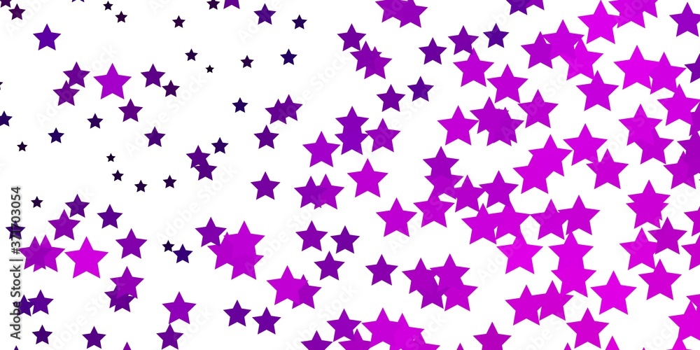 Light Pink vector background with small and big stars. Blur decorative design in simple style with stars. Design for your business promotion.