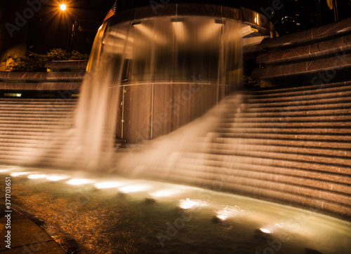 The Centenial Fountain at Night, Chicago, Illinois, USA photo