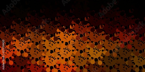 Dark green, yellow vector texture with disease symbols.