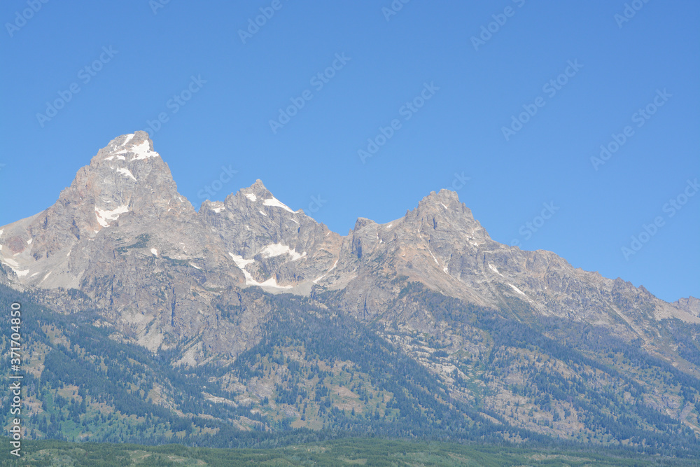 Beautiful view of the Grand Teton Mountains in the Grand Teton National Park, Wyoming