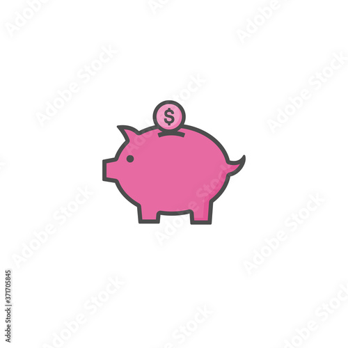 Piggy bank icon, Piggy bank sign and symbol vector design