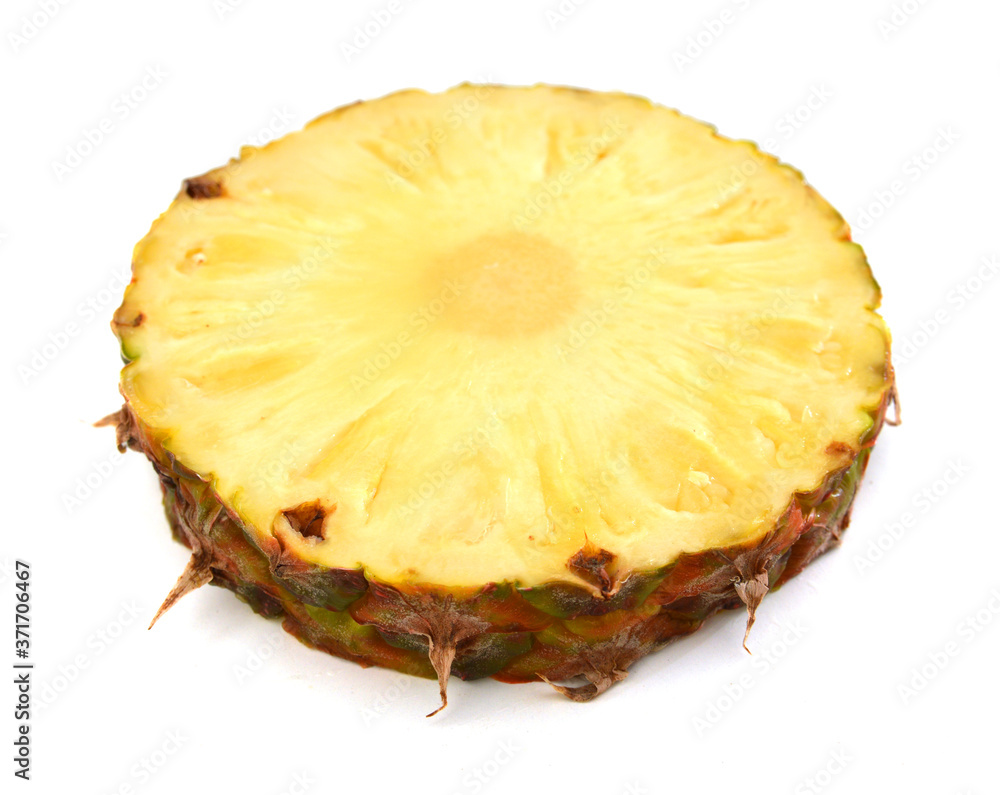 Slice of pineapple isolated on white Slice of pineapple isolated on white