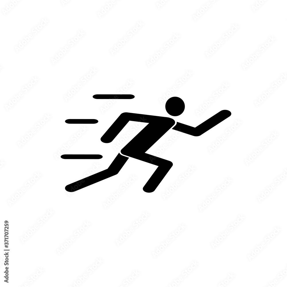 Human running vector logo
