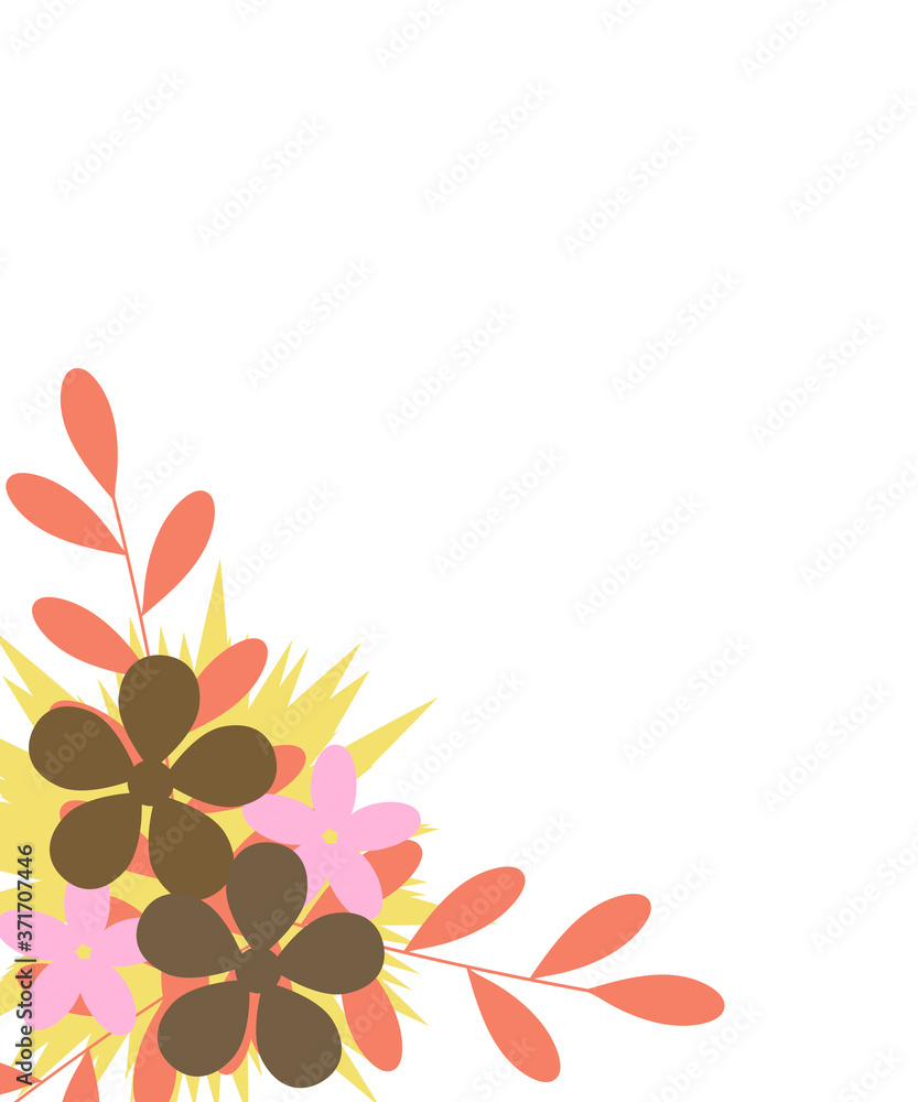 abstract floral background with blank copy space for writing your own text, canvas art drawing, graphic design illustration wallpaper