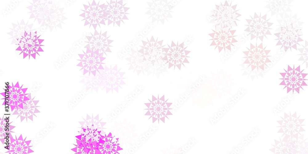 Light pink vector texture with bright snowflakes. Light pink vector texture with bright snowflakes.