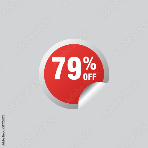 79 discount, Sales Vector badges for Labels, , Stickers, Banners, Tags, Web Stickers, New offer. Discount origami sign banner