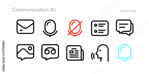 A set of nifty outline communication icons for web or app interface and presentation projects (Volume #1)