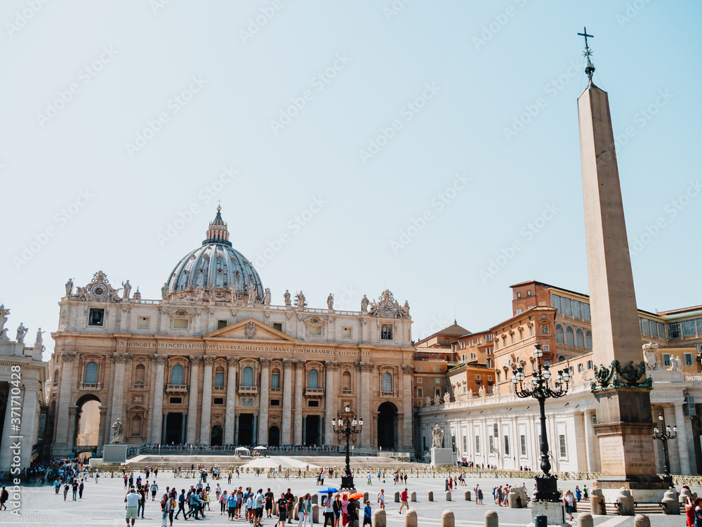 St. Peter's Basilica and Egyptian obelisk at St. Peter's Square
