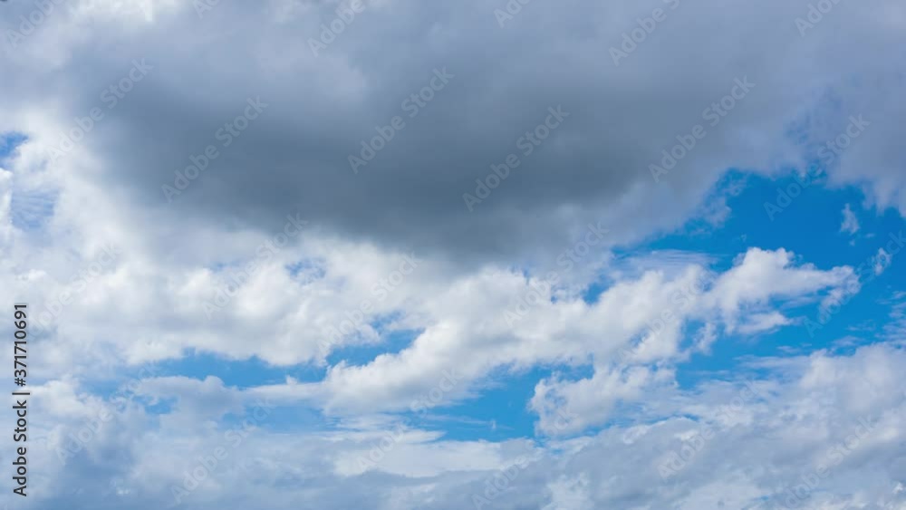 Beautiful blue sky background TimeLapse with fluffy white stratus cloud cloudscape slowly moved on daytime sky horizon in tropical summer sunlight, Beautiful blue sky background TimeLapse with fluffy white stratus cloud cloudscape slowly moved on daytime sky horizon in tropical summer sunlight,