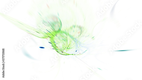 Abstract background with chaotic blue and green shapes. Digital fractal art. 3d rendering.