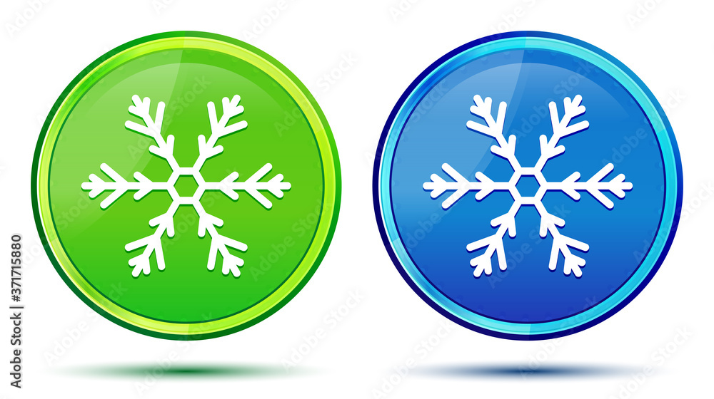 Snowflake icon creative natural round button set illustration Snowflake icon creative natural round button set illustration