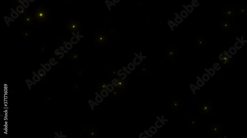 Concept 3-L1 View of flying fireflies glowing at Night with flying motion (flight behaviour) and glow animation. photo