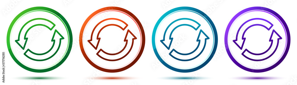 Update icon artistic frame round button set illustration Update icon artistic frame round button set illustration