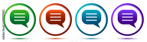 Comment icon artistic frame round button set illustration