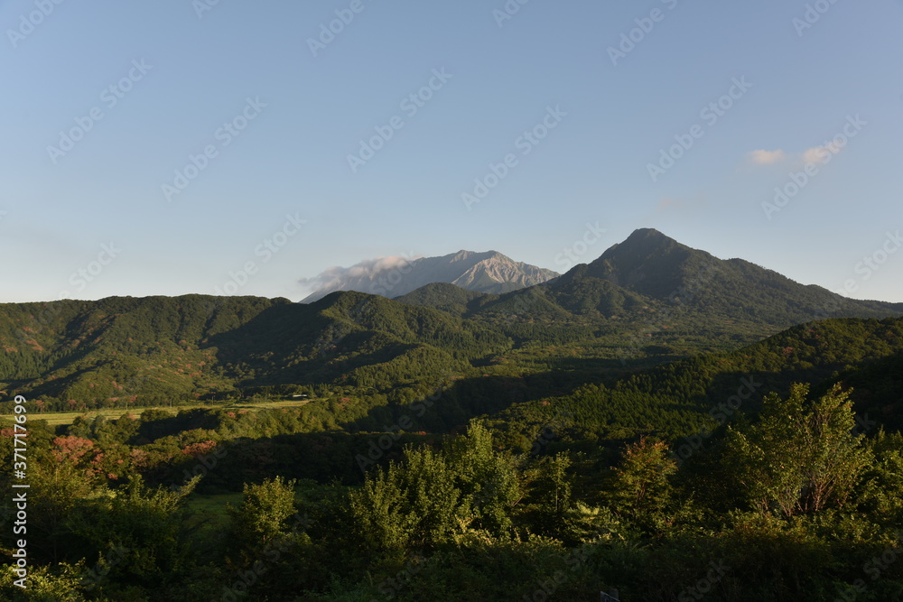 日本の岡山県の蒜山高原の美しい景色