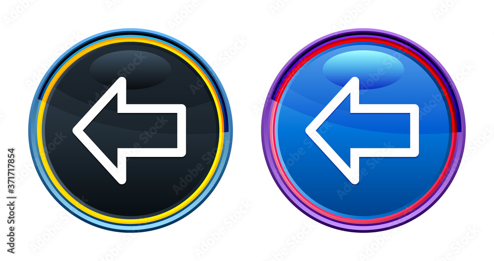Back icon artistic glassy round buton set illustration Back icon artistic glassy round buton set illustration