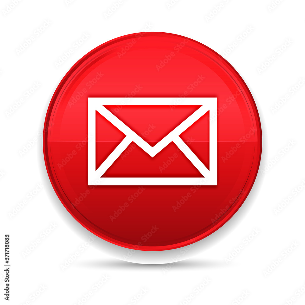 Email icon shiny luxury design red button vector Email icon shiny luxury design red button vector