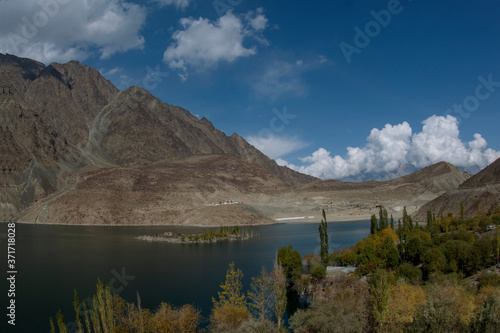 sadpara lake in autum , skardu , gilgit baltistan , Pakistan  photo