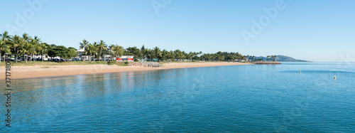 The Strand beach Townsville with clear blue sky and sea  panorama