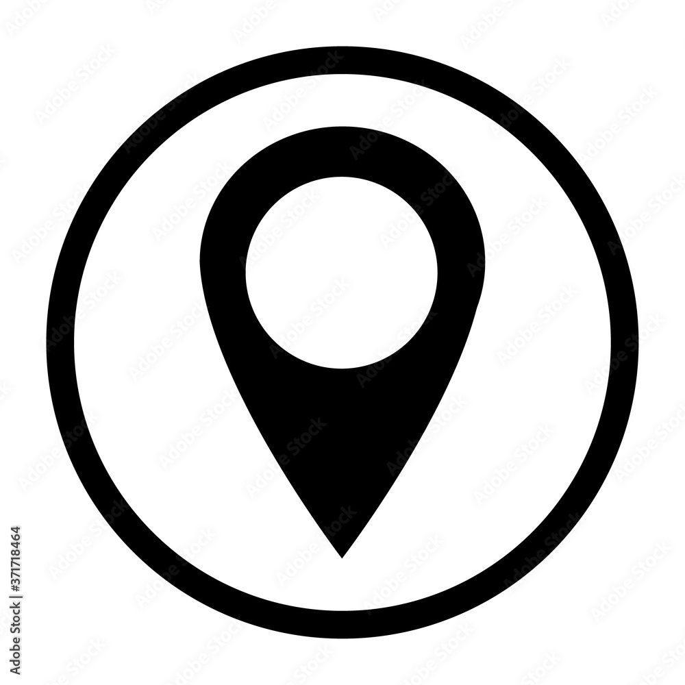 Location icon, map pointer symbol isolated on white background. Vector web button Location icon, map pointer symbol isolated on white background. Vector web button