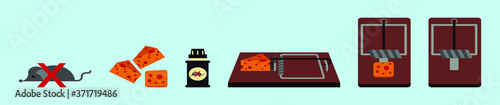 set of mouse trap icon design template with various models. vector illustration