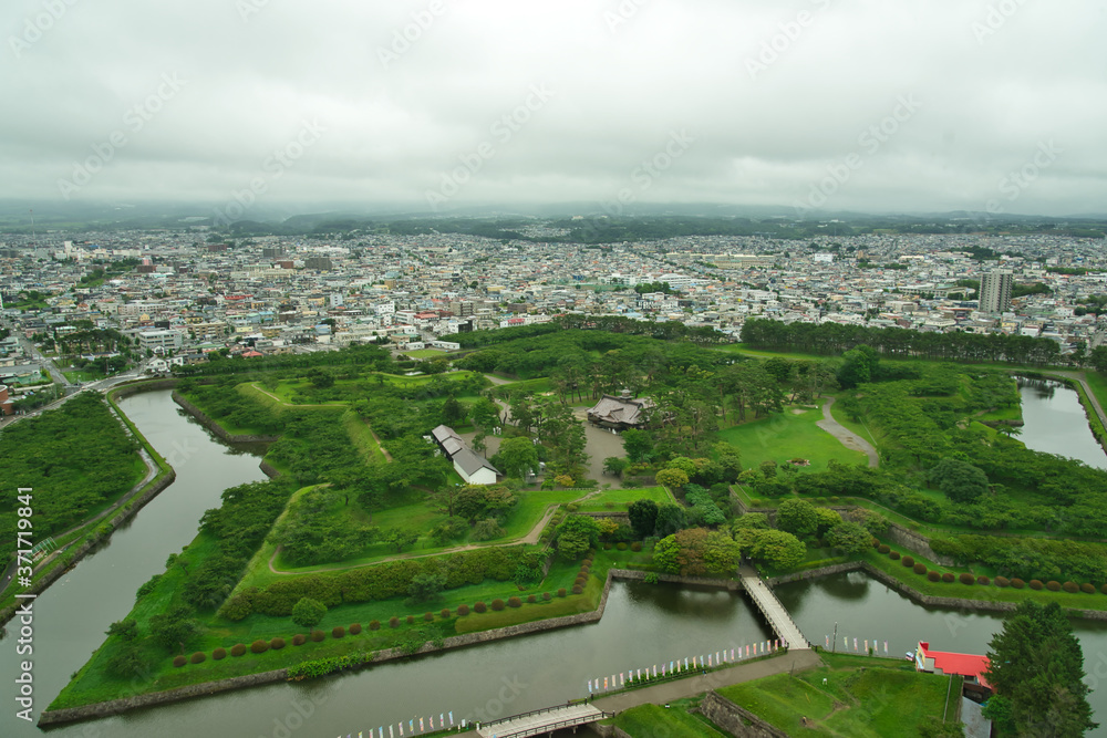 Obraz premium 北海道 函館市 五稜郭タワーから見た景色