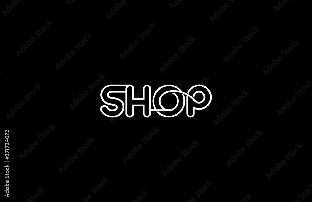 Typography SHOP Outline Shape Logotype
