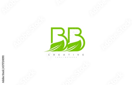 Creative Design Vector Leaf Letter BB Minimalism Monogram Logo Design