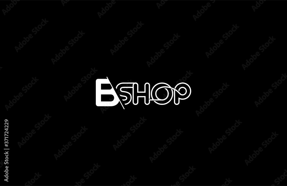Fototapeta premium Typography Letter B SHOP Outline Shape Logotype
