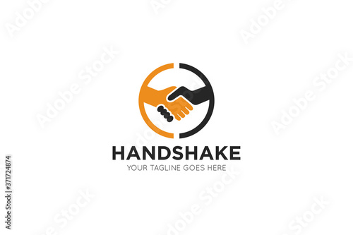 handshake logo, icon, symbol, vector illustration design template
