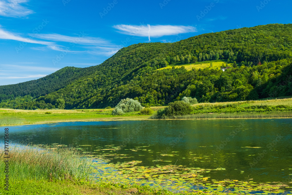 Beautiful nature, green landscape in Lika region on Svica lake, Croatia
Beautiful nature, green landscape in Lika region on Svica lake, Croatia