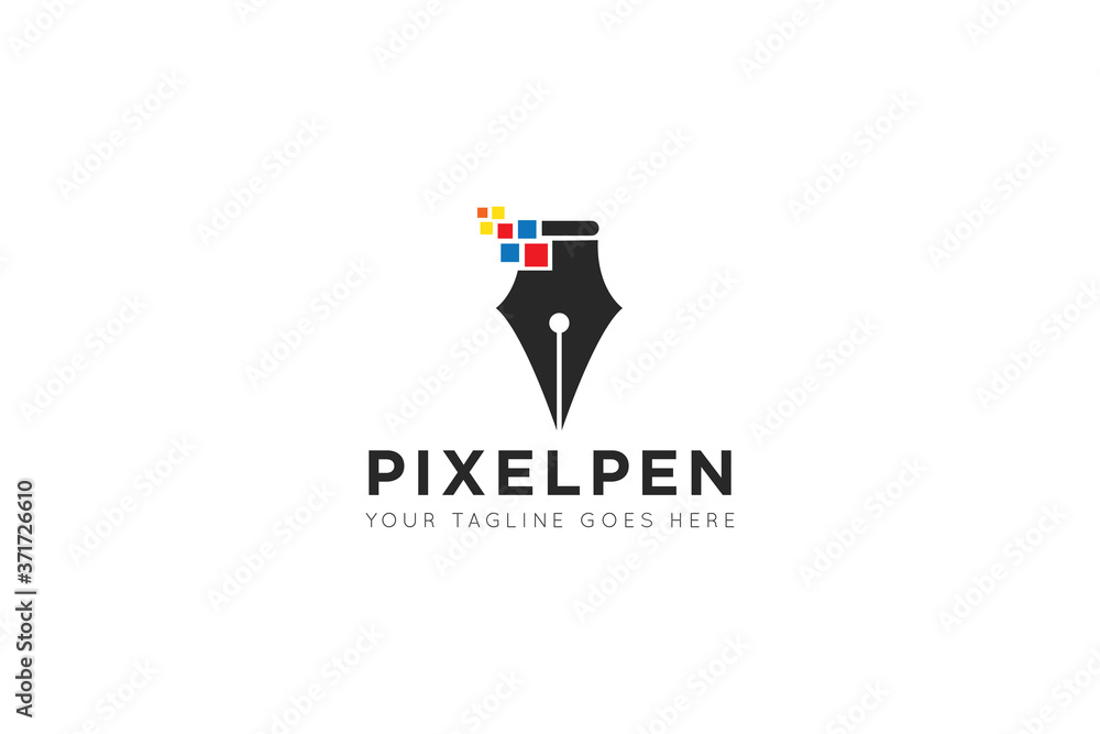 signature pen logo, icon, symbol, vector illustration design template