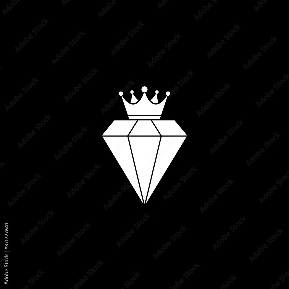 Diamond crown icon isolated on dark background Diamond crown icon isolated on dark background